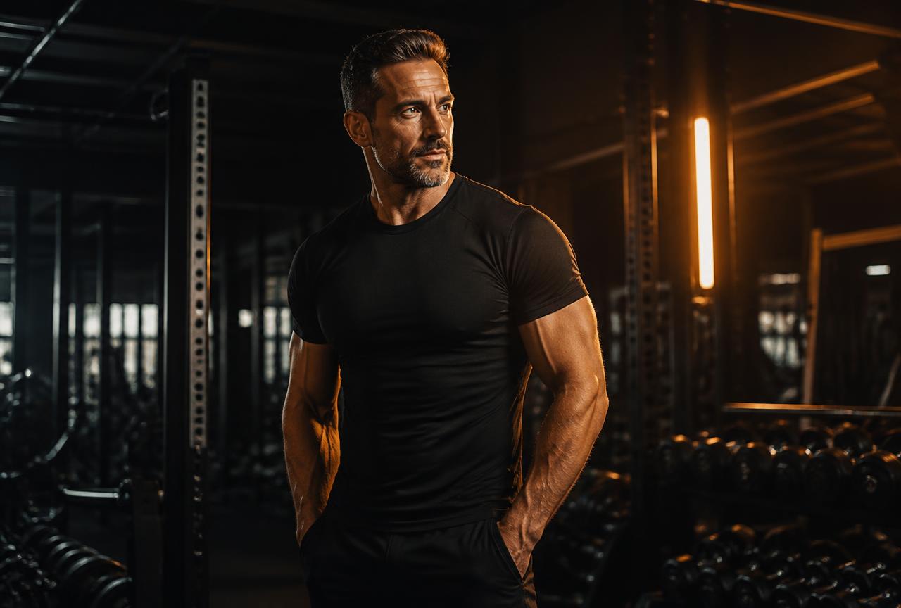 Canadian man in his 40s training with restored energy and confidence
